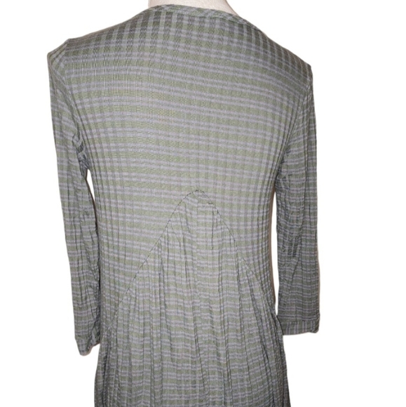 Lazy Sundays Knee Length Dress Small Vneck 3/4 Sleeves Lightweight Lagenlook - Picture 3 of 6